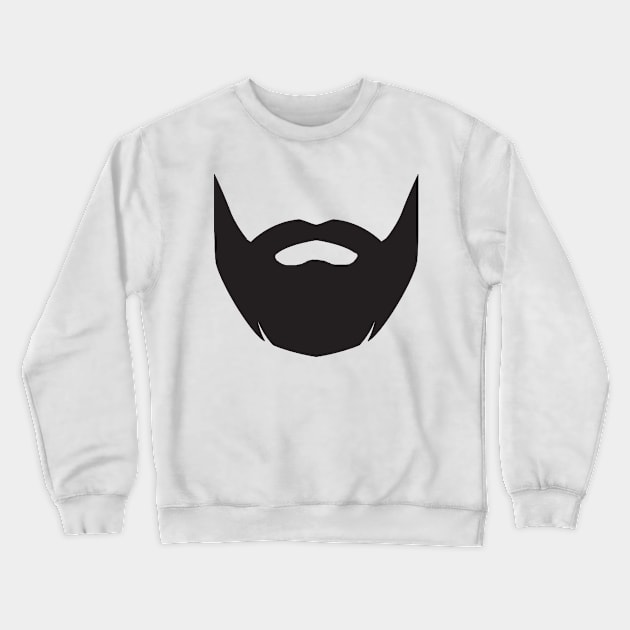 Black Hipster Beard Crewneck Sweatshirt by ironheart